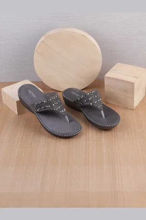 Metro Embellished Open Toe Comfort Heels