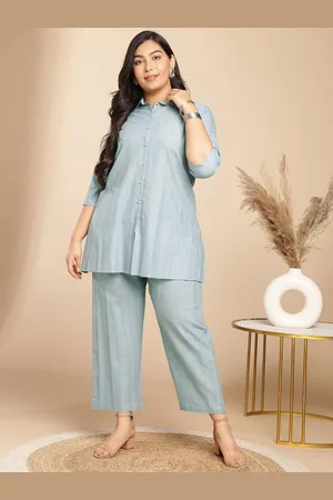Janasya Cotton Jecquard Self Design Co-ord Set