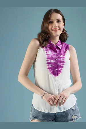 DressBerry Tie and Dye Sleeveless Shirt Style Top