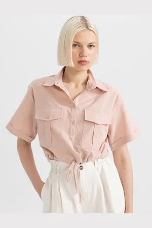 DeFacto Cotton Linen Shirt Style Top