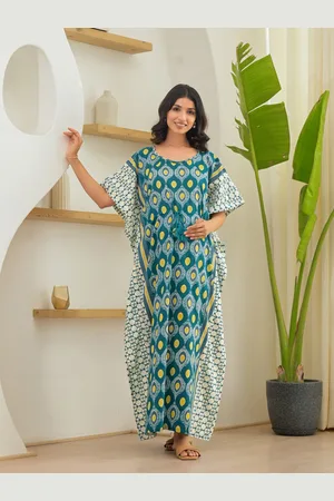 Aujjessa Print Flared Sleeve Maternity Kaftan Maxi Dress