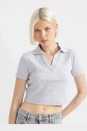 DeFacto Women Applique Polo Collar T-shirt