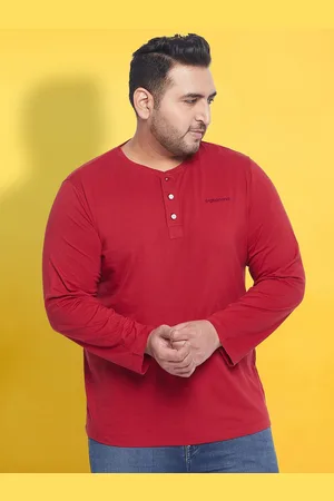 Bigbanana Plus Size Henley Neck Bio Finish Pure Cotton T-shirt