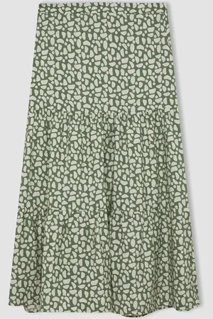 DeFacto Printed Tiered Midi Skirt