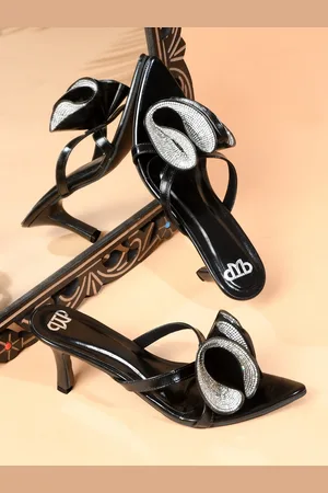 THE WHITE POLE Embellished Open Toe Stiletto Heels