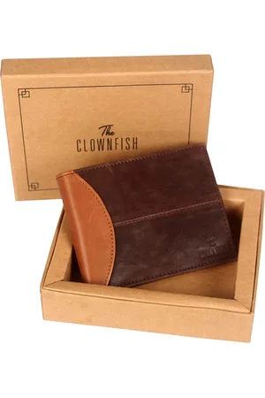 THE CLOWNFISH Unisex Leather Two Fold Wallet