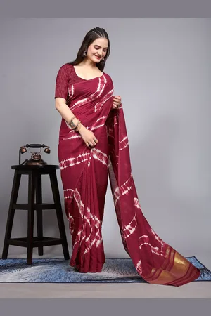 Kalini Tie and Dye Zari Pure Cotton Banarasi Saree
