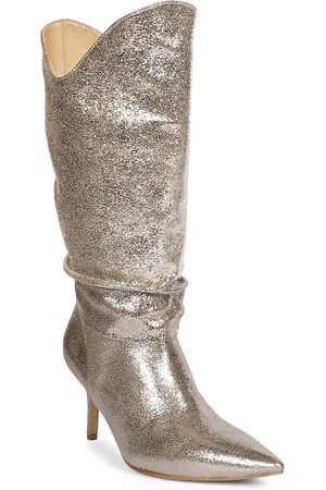 SAINT G. Women Leather Calf Length Slouchy Boots