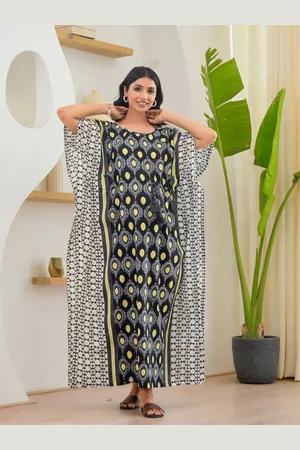 Aujjessa Print Flared Sleeve Maternity Kaftan Maxi Dress