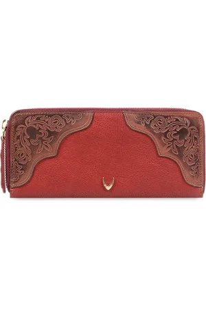 Hidesign Women Red & Brown Solid Zip Around Wallet