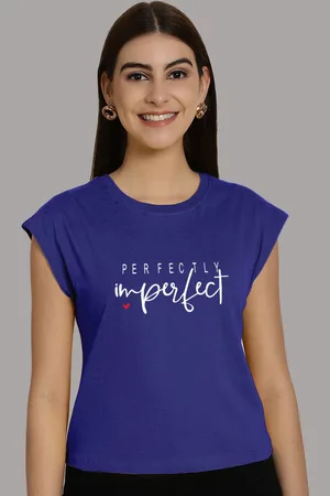 Friskers Women Typography Printed Cap Sleeves Round Neck T-shirt