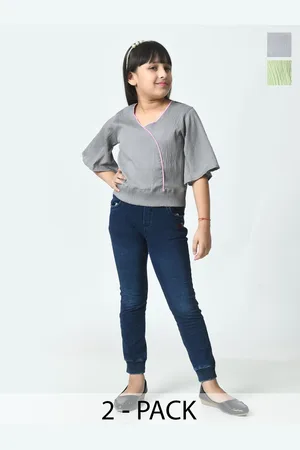BAESD Pack Of 2 Girls V-neck Crepe Top