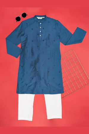 Pantaloons Boys Floral Embroidered Regular Kurta with Pyjamas