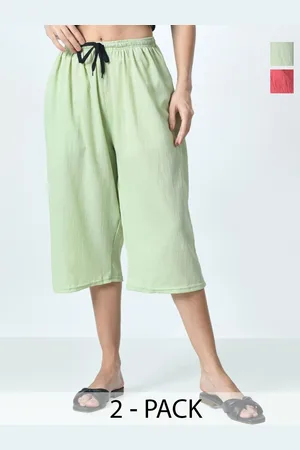 BAESD Pack Of 2 Women Solid Capris