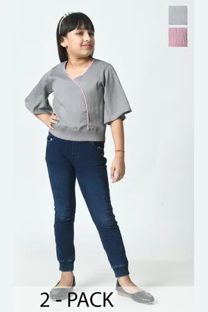 BAESD Pack Of 2 Girls V-neck Crepe Top
