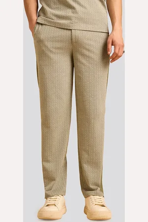 Muvazo Men Textured Cotton Track Pants