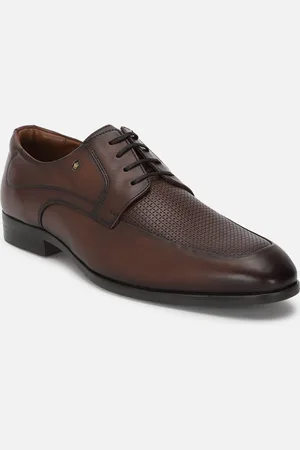 Louis Philippe Men Textured Leather Formal Derbys
