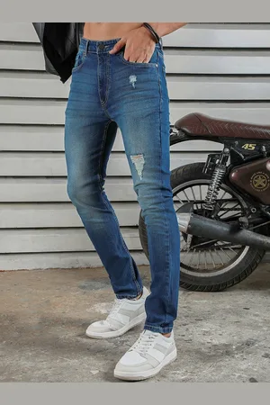 High Star Men Straight Tappered Fit Heavy Fade Mild distress Cotton Jeans