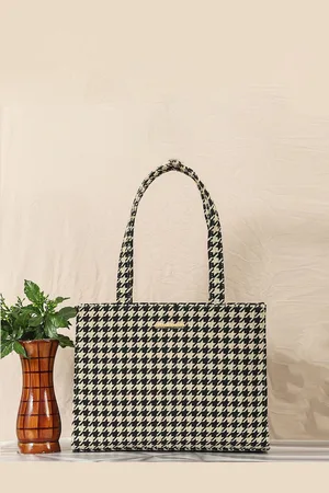 Bagsy Malone Checked Structured Tote Bag