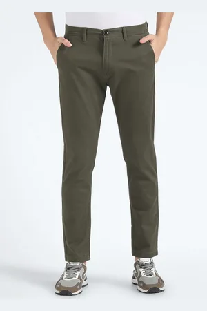 Flying Machine Men Straight Fit Mid-Rise Plain Cotton Chinos