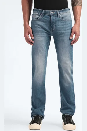Flying Machine Men Straight Fit Heavy Fade Stretchable Jeans