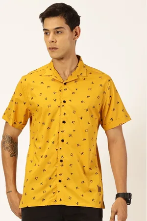 Provogue Slim Fit Cuban Collar Printed Cotton Casual Shirt