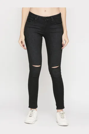 SPYKAR Women Jeggings Super Skinny Fit Slash Knee Jeans