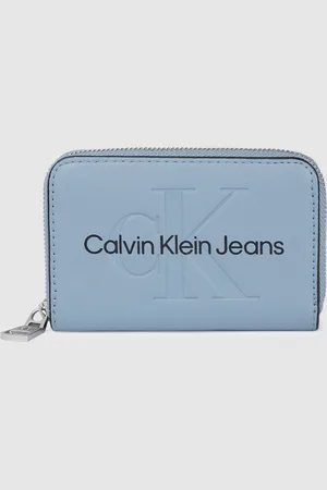 Calvin Klein Women Brand Logo Print & Debossed PU Zip Around Wallet