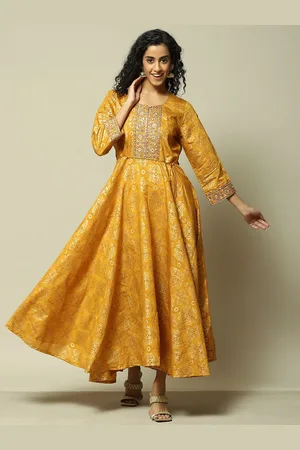 Rangriti Ethnic Motifs Printed Round Neck Maxi Dress