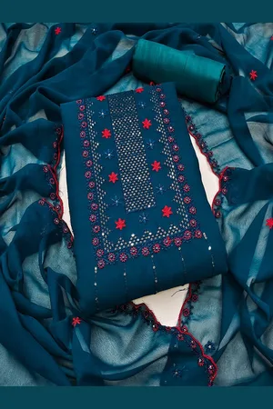 Lilots Ethnic Motifs Embridered Unstitched Dress Material