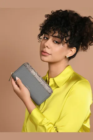 Accessorize Women Animal Textured Zip Around Wallet