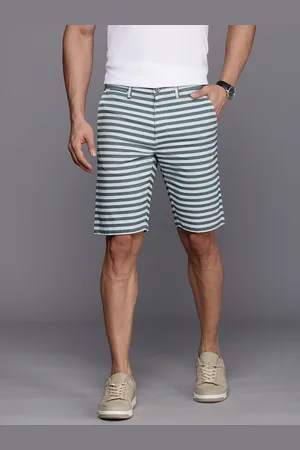 Louis Philippe Men Striped Slim Fit Chino Shorts