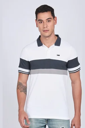 Lee Men Checked Polo Collar Slim Fit T-shirt