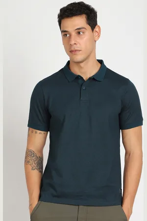 Lee Men Checked Polo Collar Short Sves Slim Fit Cotton T-shirt