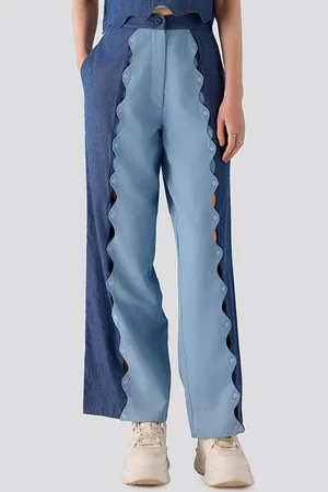 Muvazo Women Comfort Wrinkle Free Mid-Rise Trousers