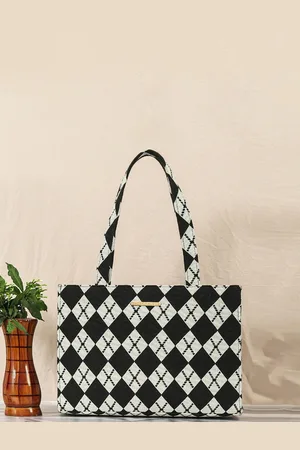 Bagsy Malone Printed Structured Handheld Bag with Tasselled