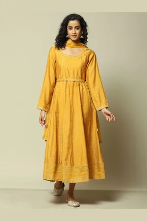Rangriti Ethnic Motifs Self Design A-Line Midi Dress