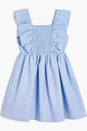 Koton Girls Square Neck Fit & Flare Dress