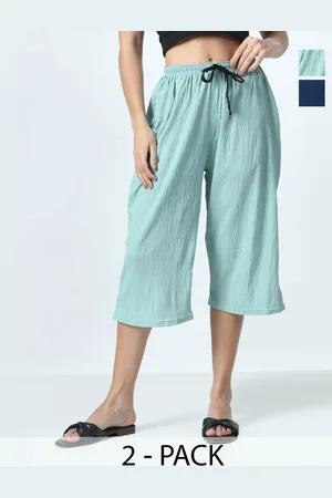 BAESD Pack Of 2 Women Solid Capris