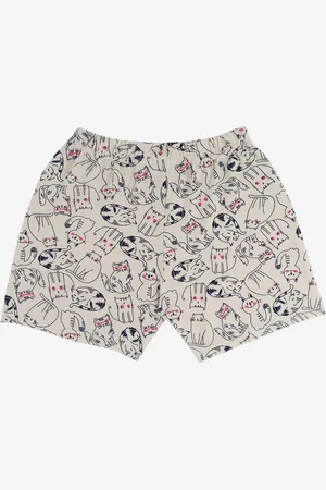 BodyCare Girls Conversational Printed Mid-Rise Regular Fit Cotton Casual Shorts