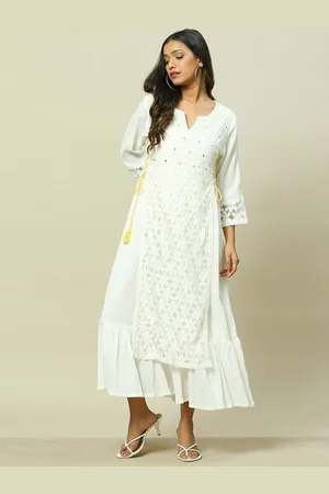 Rangriti Women Floral Bell Sleeve Maxi Dress