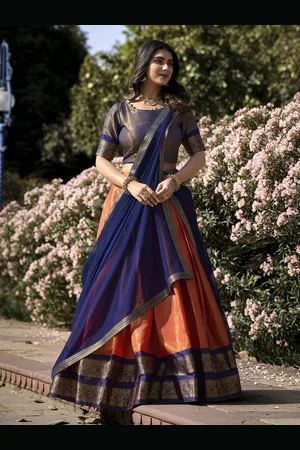 LOOKNBOOK ART Semi-Stitched Lehenga & Unstitched Blouse With Dupatta