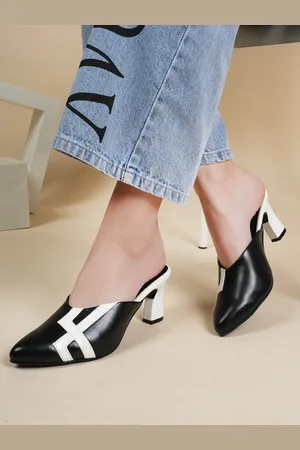 Mast & Harbour Printed Block Heeled Pumps