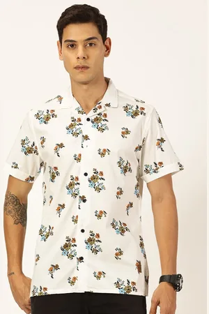 Provogue Slim Fit Cuban Collar Printed Cotton Casual Shirt