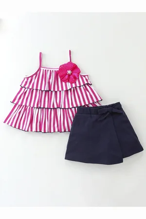 CrayonFlakes Girls Printed Top With Shorts