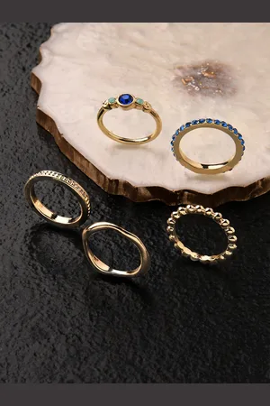 Accessorize Set Of 5 Crystals Finger Rings