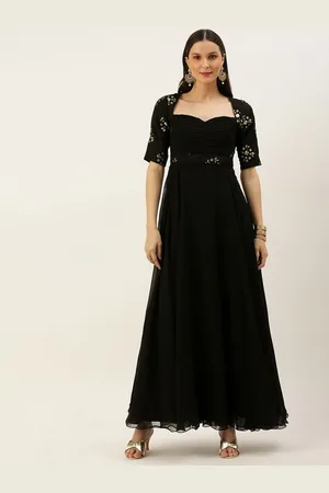 Ethnovog Sweetheart Neck Georgette Maxi Dress