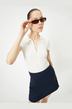 Koton Women Polo Collar Slim Fit T-shirt