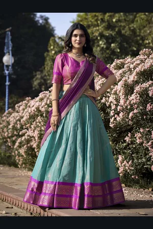 LOOKNBOOK ART Semi-Stitched Lehenga & Unstitched Blouse With Dupatta