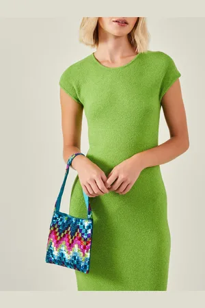 Accessorize Embellished Sequinned Zig Zag Purse Clutch